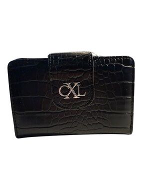 CXL by Christian Lacroix Forestis Croco Bifold Wallet Black NWT